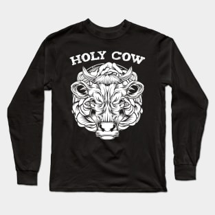 Cow - Trendy Line-Art Farming Animal Cute Cattle Long Sleeve T-Shirt